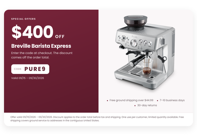 Breville Barista Express Espresso Machine (Promo Code: PURE9)